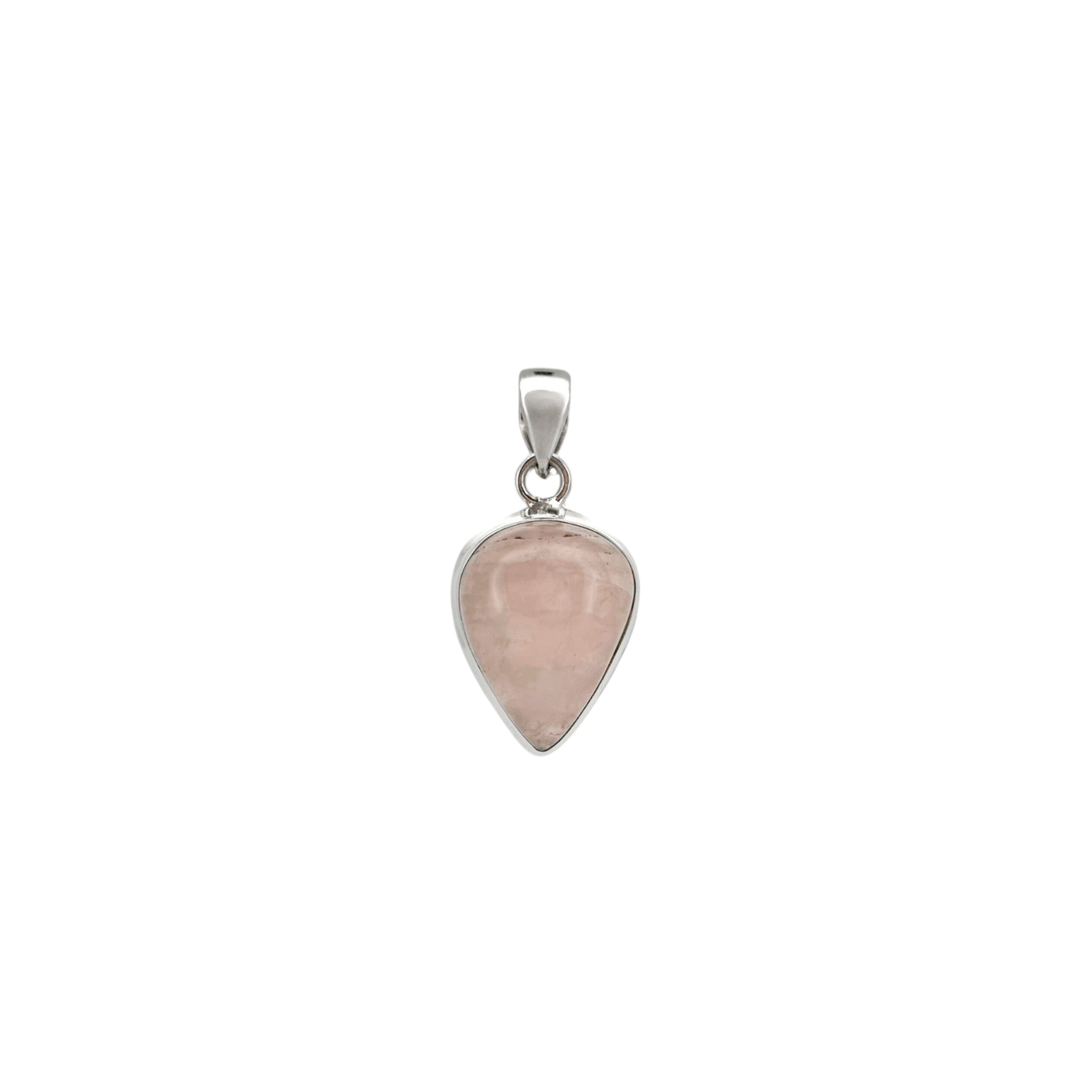 Rose Quartz Cabochon Teardrop Pendant