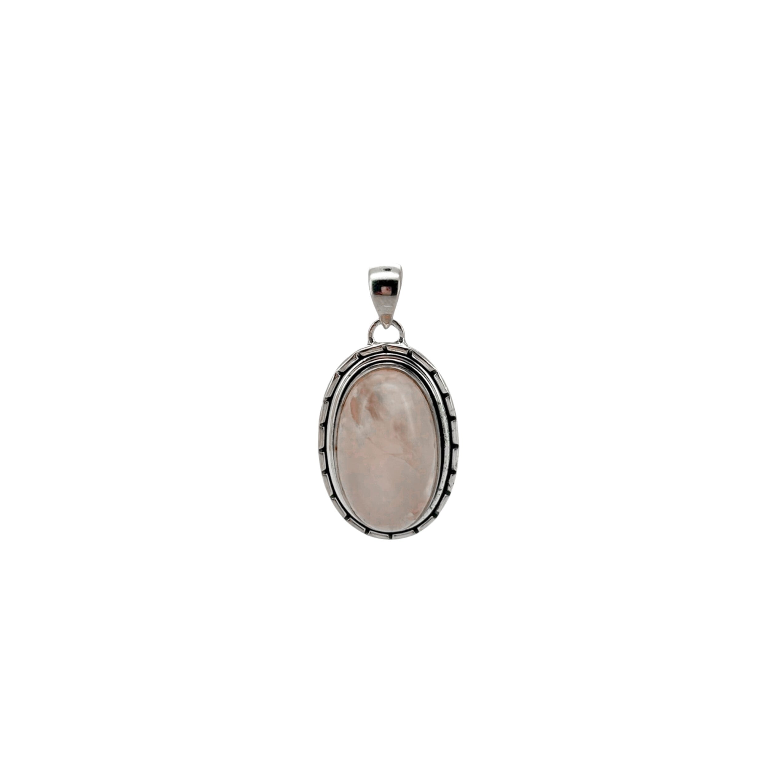 Rose Quartz Cabochon Oval Pendant II