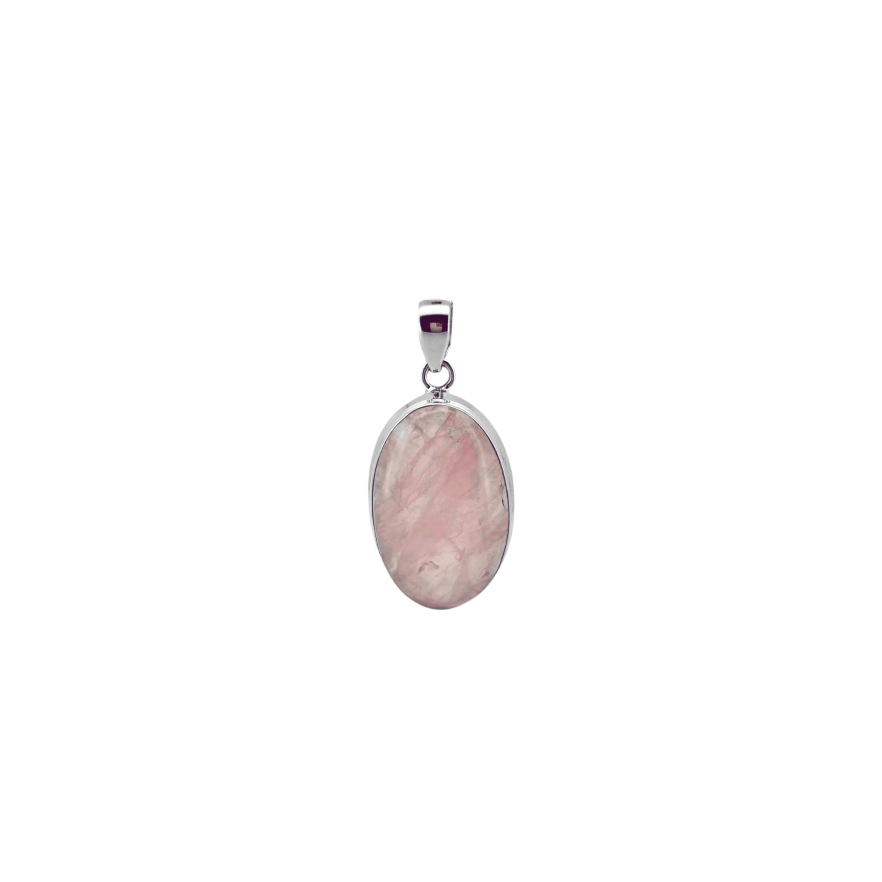 Rose Quartz Cabochon Oval Pendant