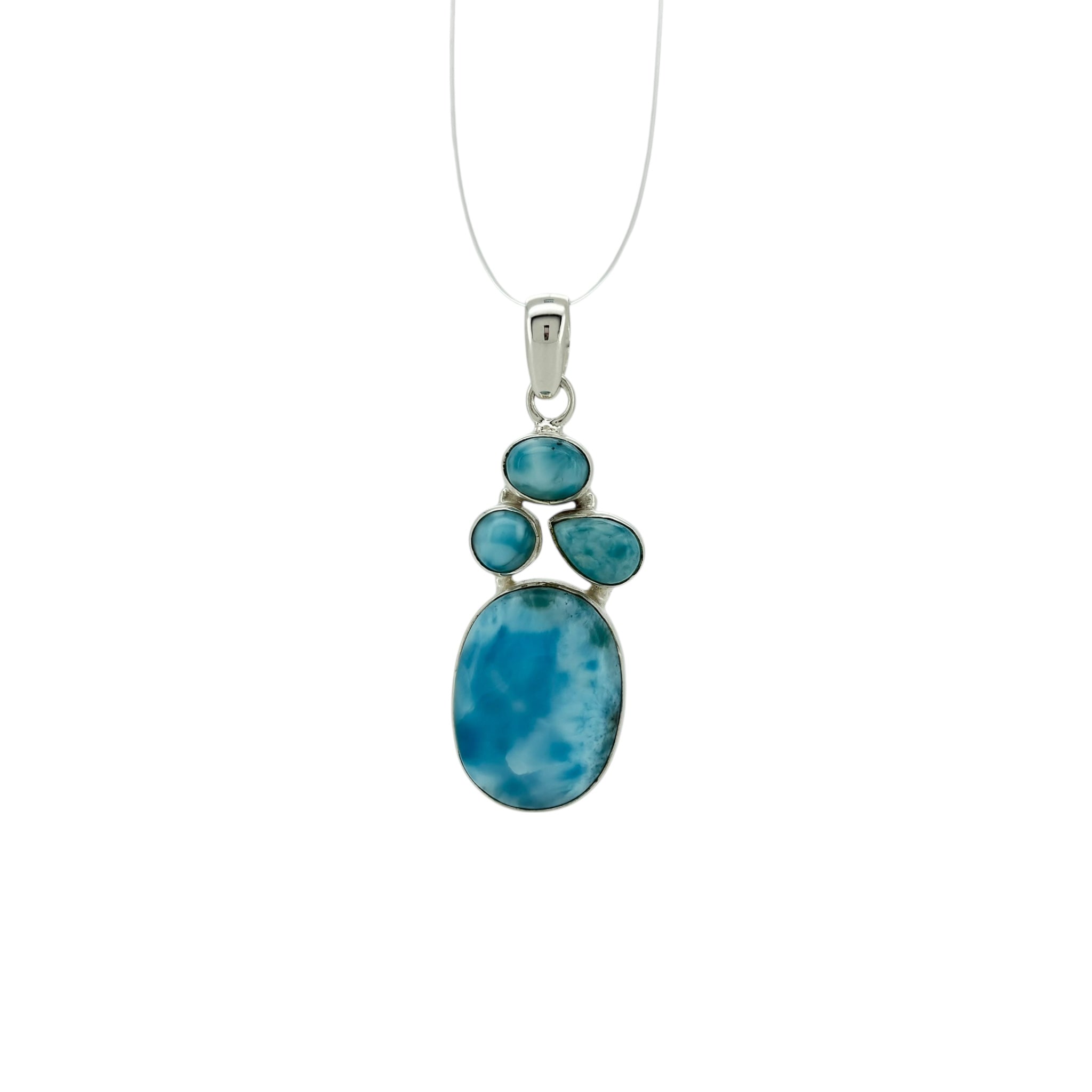 Dominican Larimar Combo Cut Pendant
