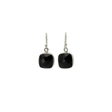 Black Onyx Faceted Square Earrings