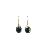 Black Onyx Oval Rope Detail Earrings