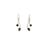 Smoky Quartz Faceted Leaf Earrings