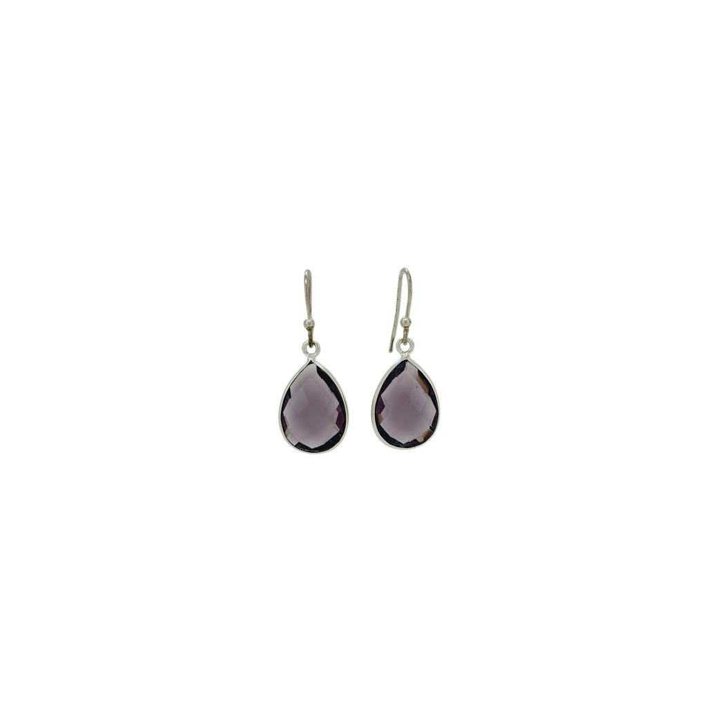 Amethyst Faceted Teardrop Earrings