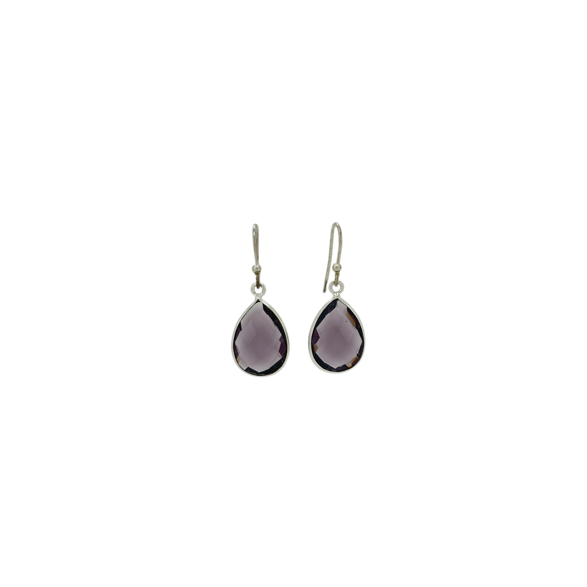 Amethyst Faceted Teardrop Earrings