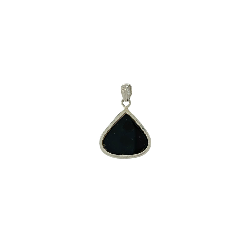 Black Onyx Faceted Teardrop Pendant