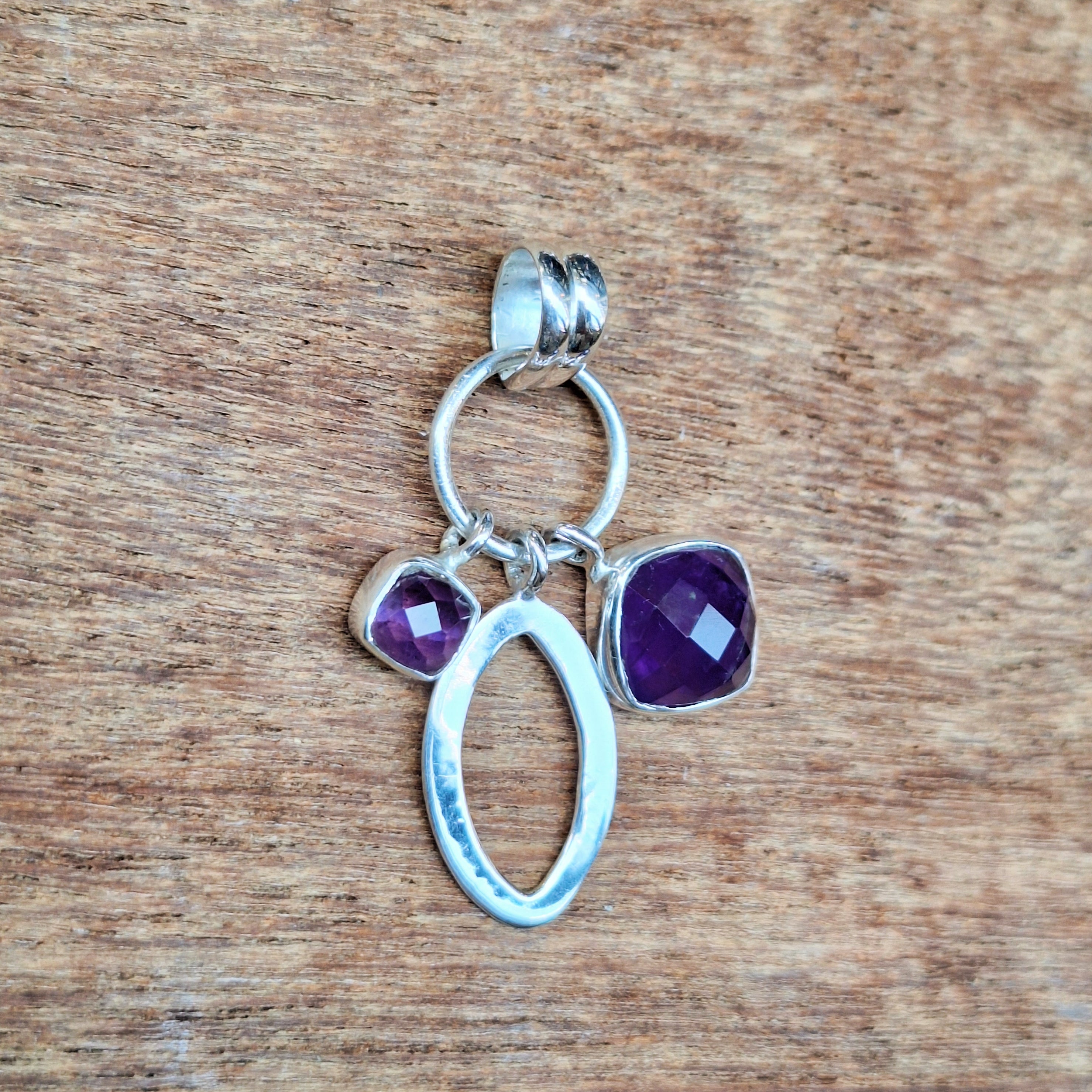 Amethyst Faceted Charm Pendant