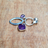 Amethyst Faceted Charm Pendant