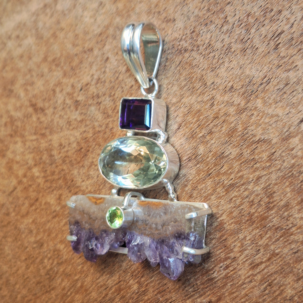 Amethyst Prasiolite & Peridot Pendant