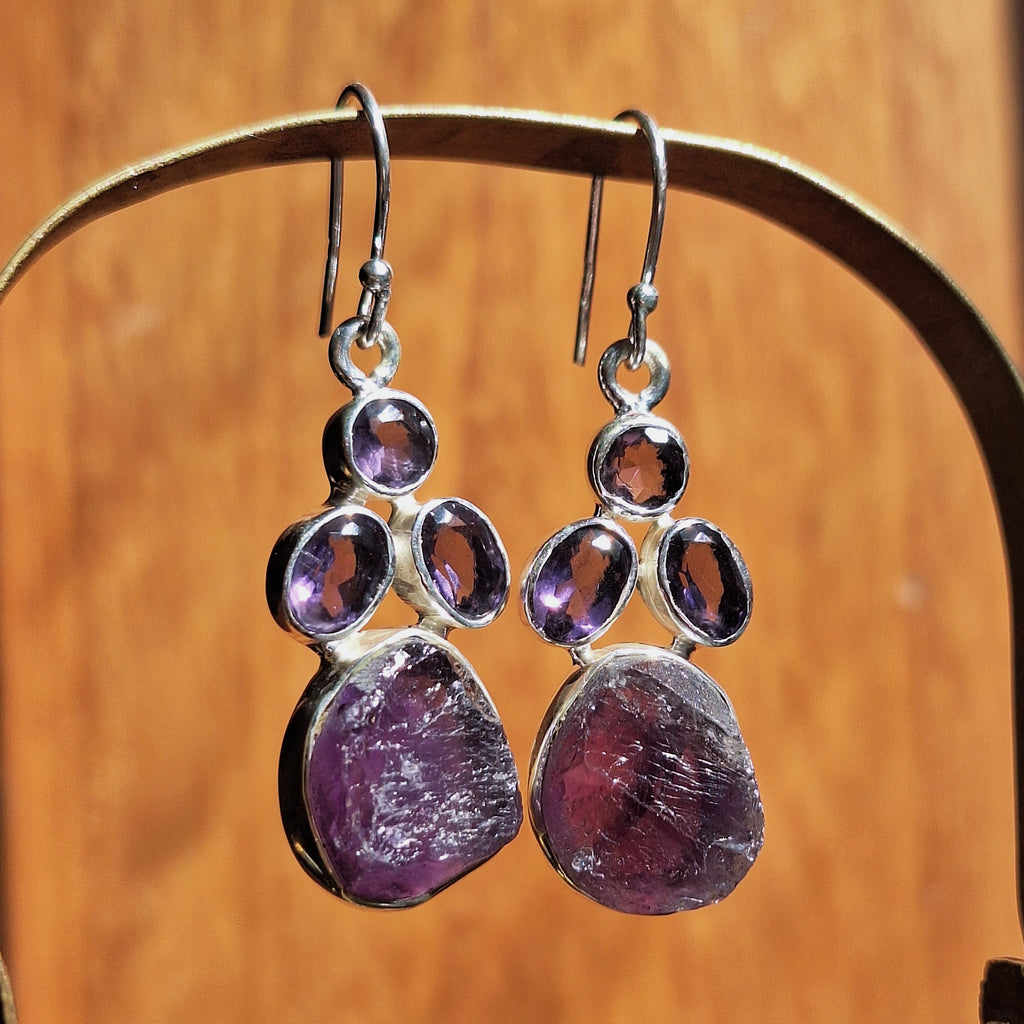 Amethyst Combo Cut Earrings