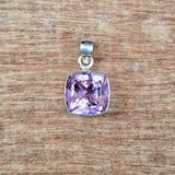 Amethyst Faceted Square Pendant
