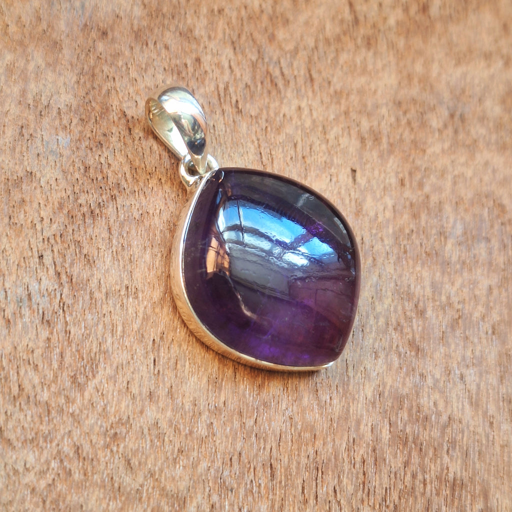 Amethyst Cabochon Teardrop Pendant