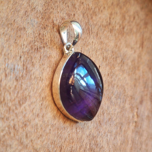 Amethyst Cabochon Teardrop Pendant