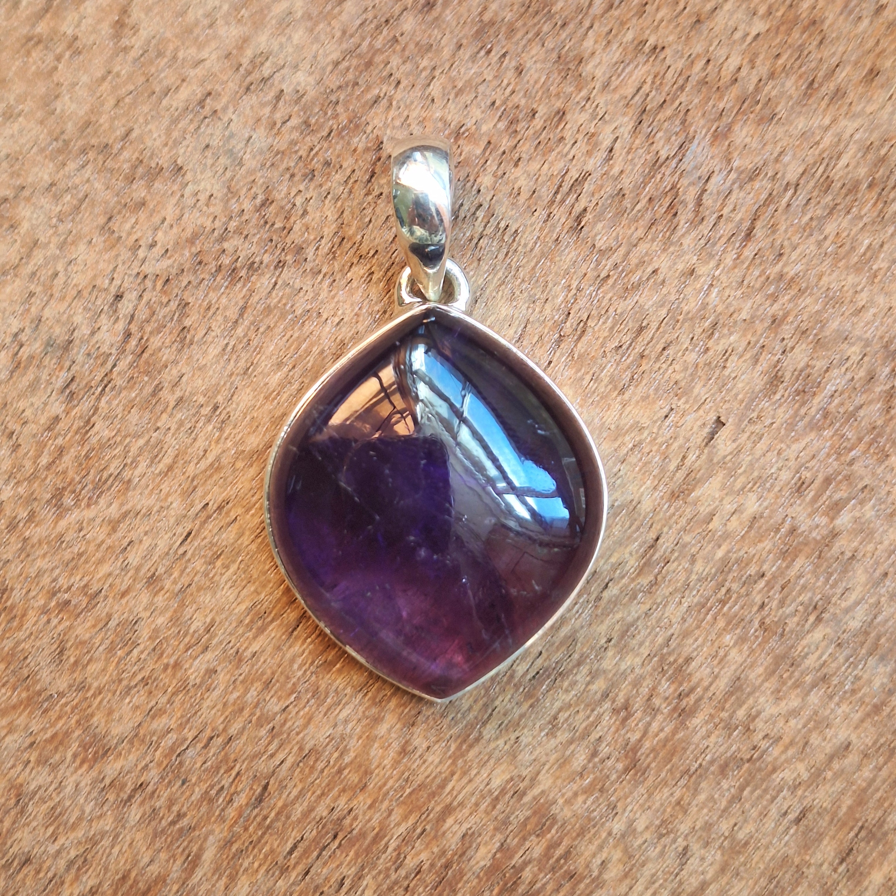 Amethyst Cabochon Teardrop Pendant