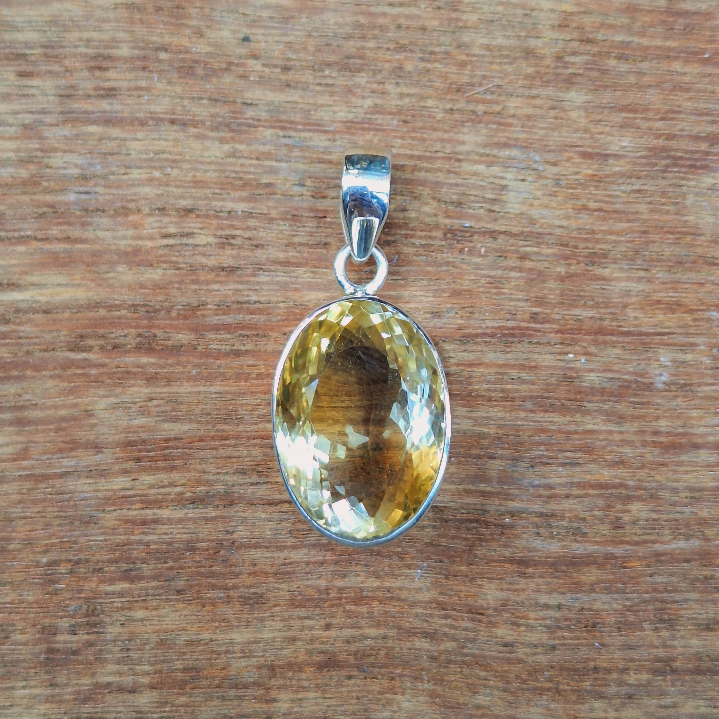 Citrine Faceted Oval Pendant