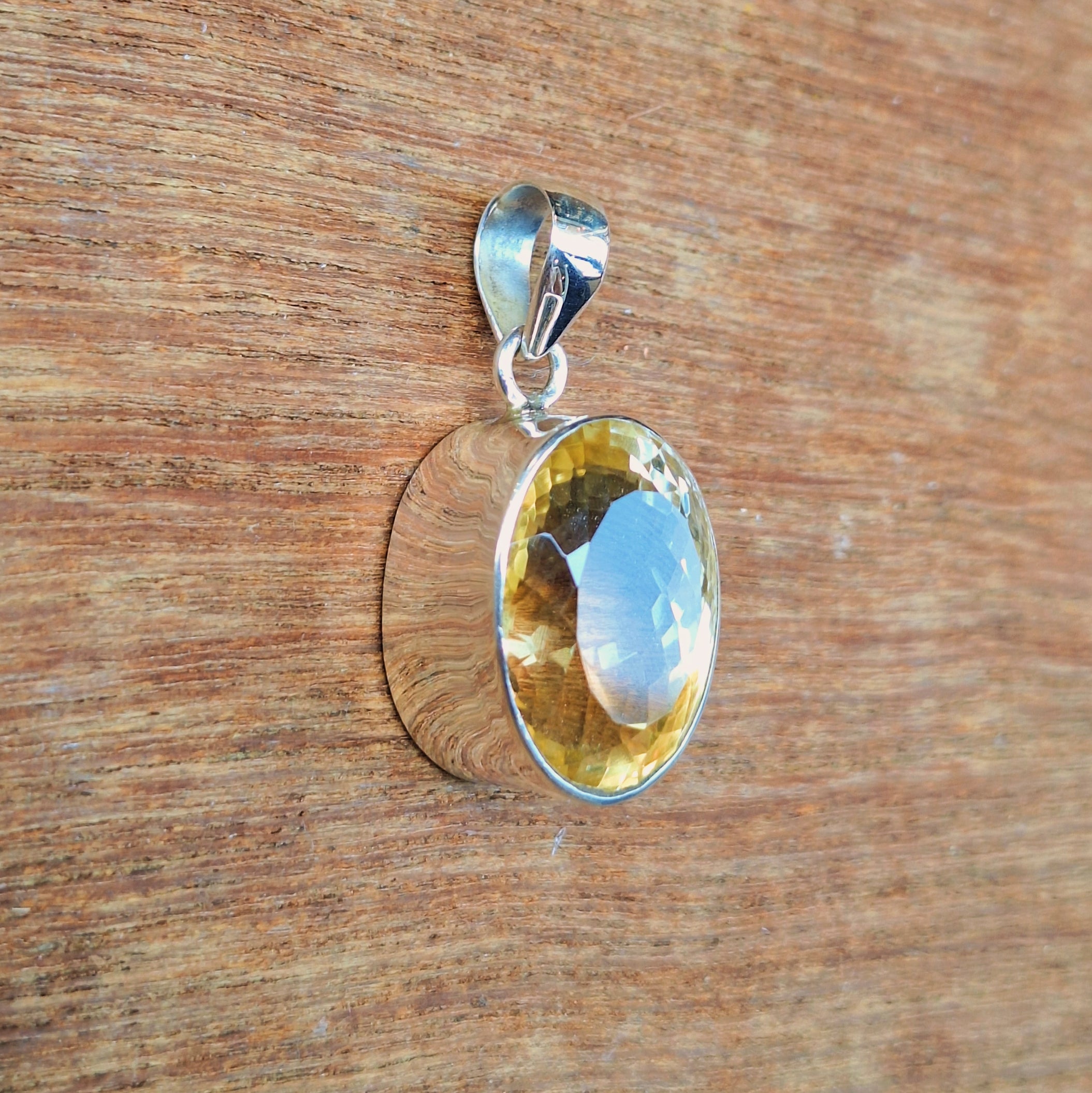 Citrine Faceted Oval Pendant