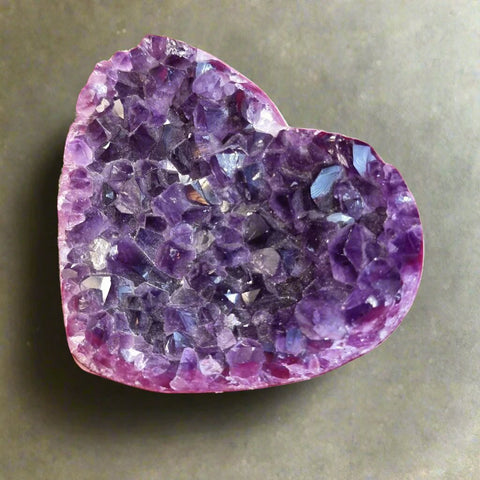Uruguayan Large Heart-Shaped Amethyst Geode