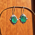 Green Onyx Faceted Oval Earrings