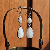 Moonstone Faceted Double Teardrop Earrings