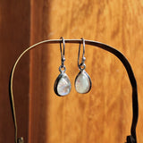 Moonstone Cabochon Teardrop Earrings
