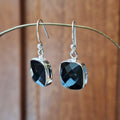 Black Onyx Faceted Square Earrings