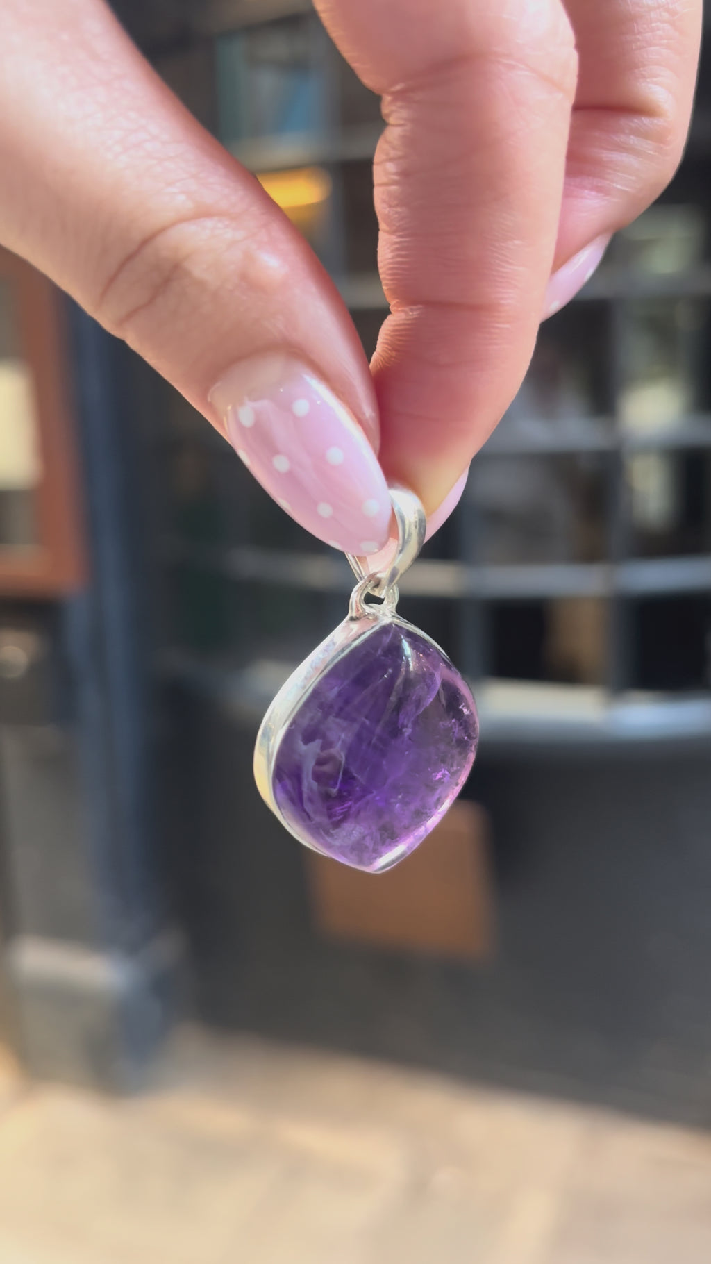 Amethyst Cabochon Teardrop Pendant