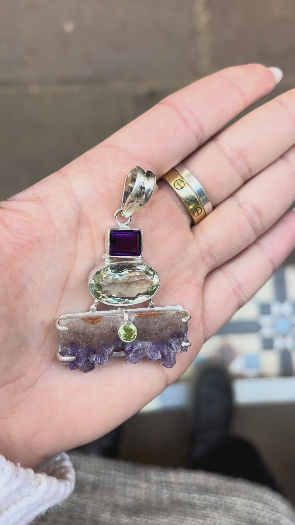Amethyst Prasiolite & Peridot Pendant