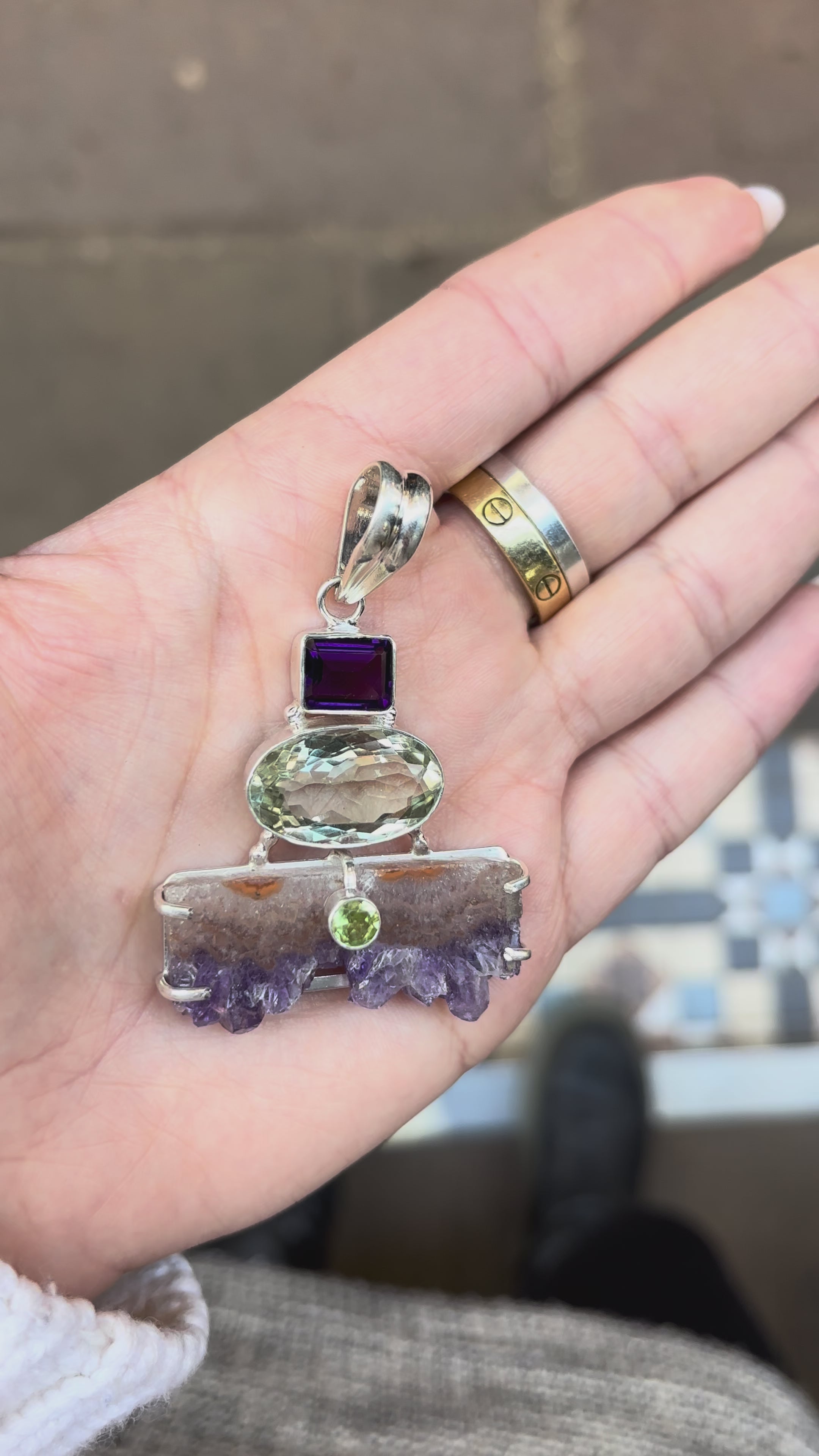 Amethyst Prasiolite & Peridot Pendant