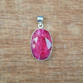 Ruby Faceted Oval Pendant