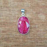 Ruby Faceted Oval Pendant