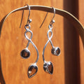 Smoky Quartz Faceted Leaf Earrings