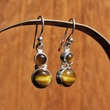 Tigers Eye Double Circle Earrings