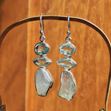 Blue Topaz & Aquamarine Combo Cut Earrings