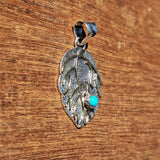 Turquoise Cabochon Leaf Pendant
