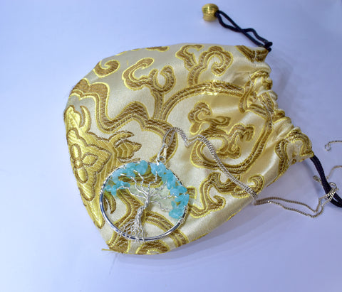 Blue Topaz Tree of Life Pendant