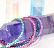 Chrysocolla Micro Cut Bead Bracelet
