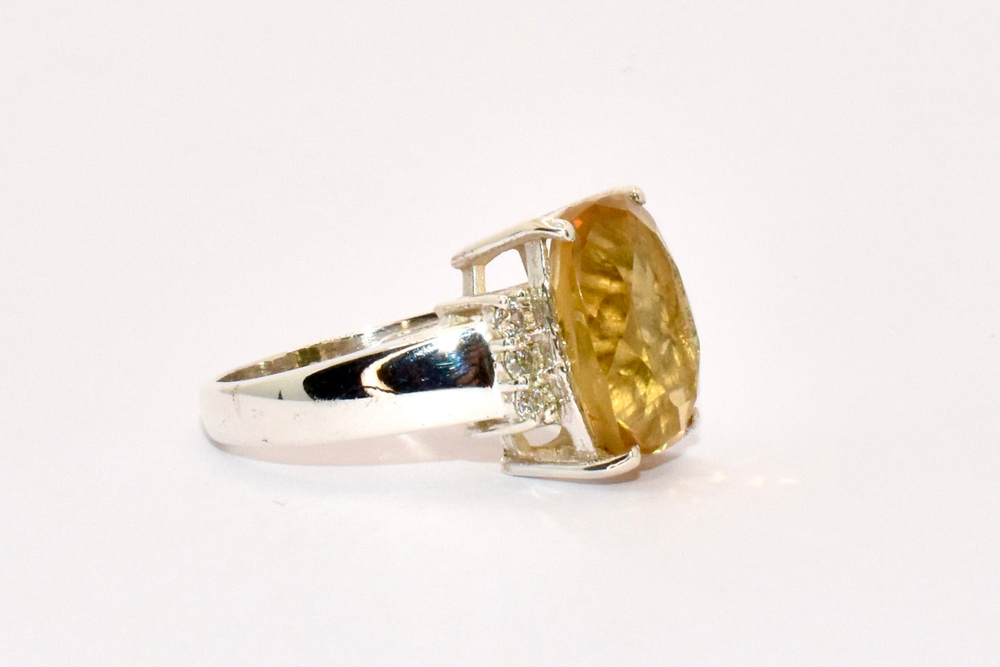 Citrine Premium Gemstone Oblong Ring