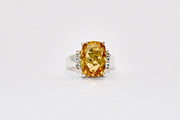 Premium Grade natural Citrine ring with a bright and sunny colour, set in 925 silver.