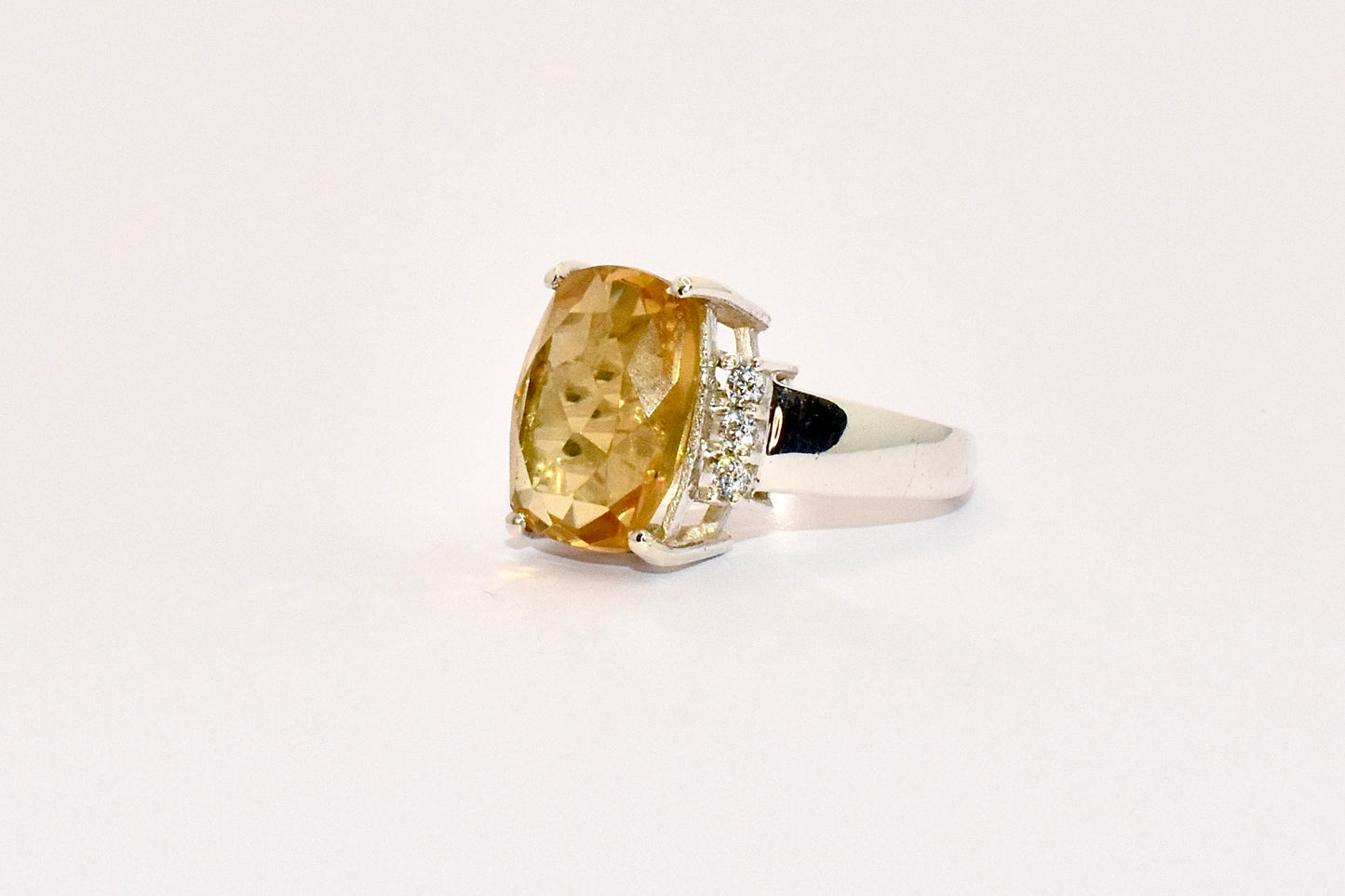 Citrine Premium Gemstone Oblong Ring