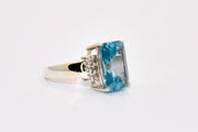 Aquamarine Premium Gemstone Oblong Ring