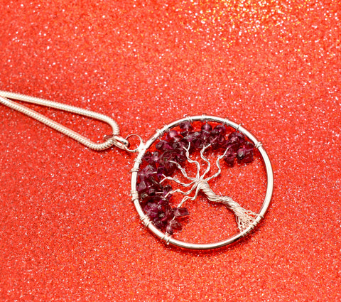 Garnet Tree of Life Pendant