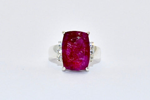 Ruby Premium Gemstone Oblong Drop Earrings