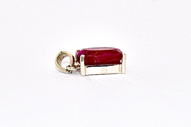 Ruby Premium Gemstone Oblong Pendant