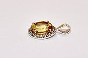 Premium Grade natural Citrine and CZ pendant with a bright and sunny colour, set in 925 silver.
