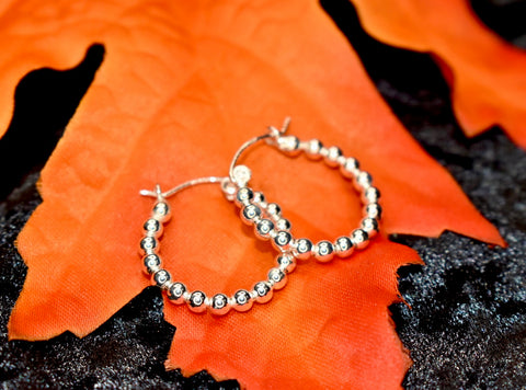 Silver Detail Hoop Earrings
