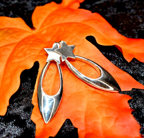 Silver Star Drop Earrings