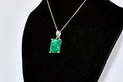 Emerald Premium Gemstone Oblong Pendant