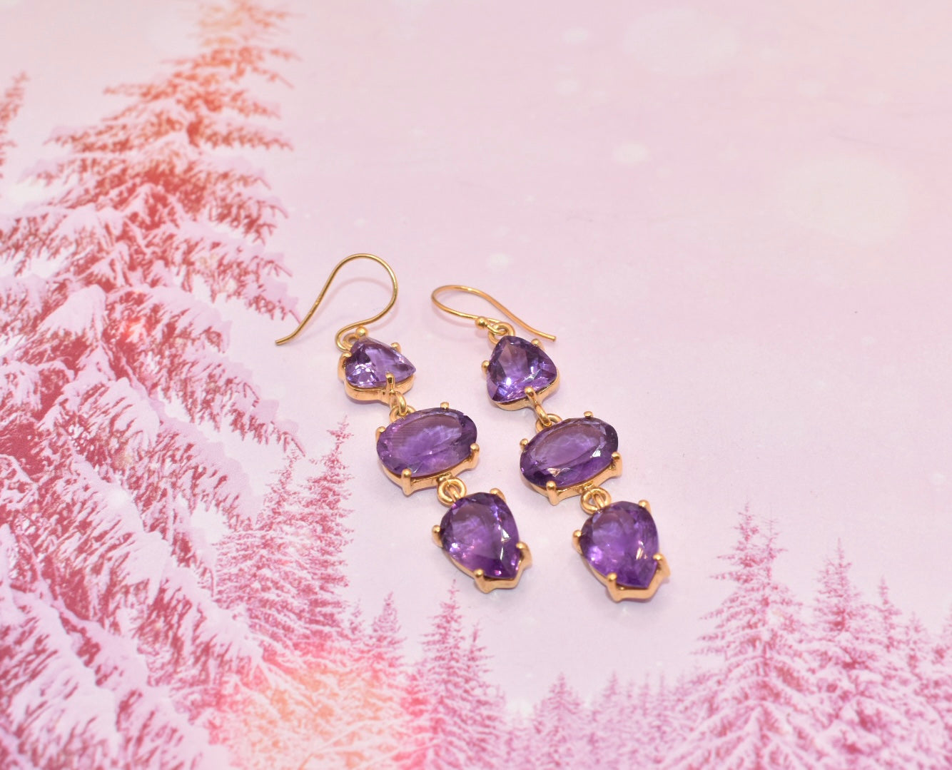 Amethyst Statement EArrings