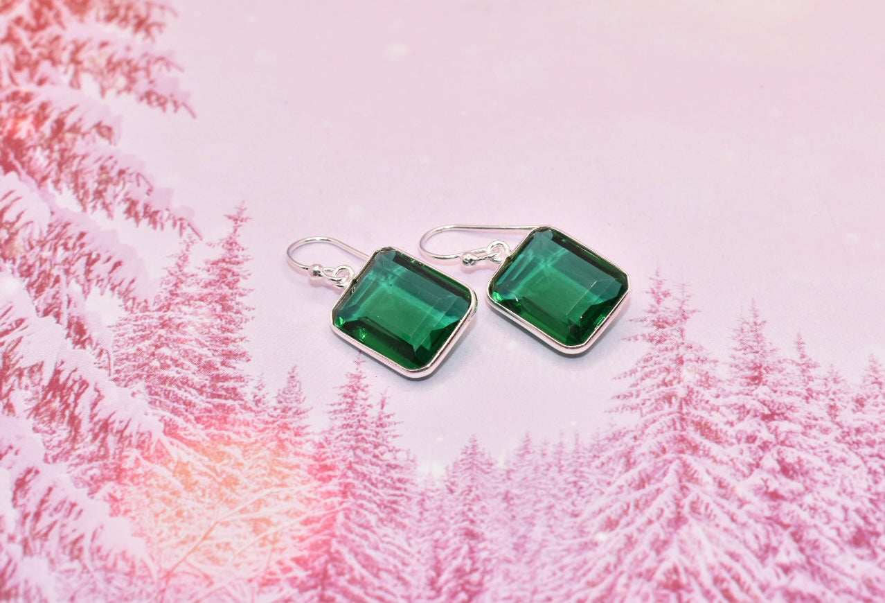 Green Siberian Quartz Earrings