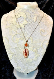 Orange Australian Opal and Carnealian Pendant.